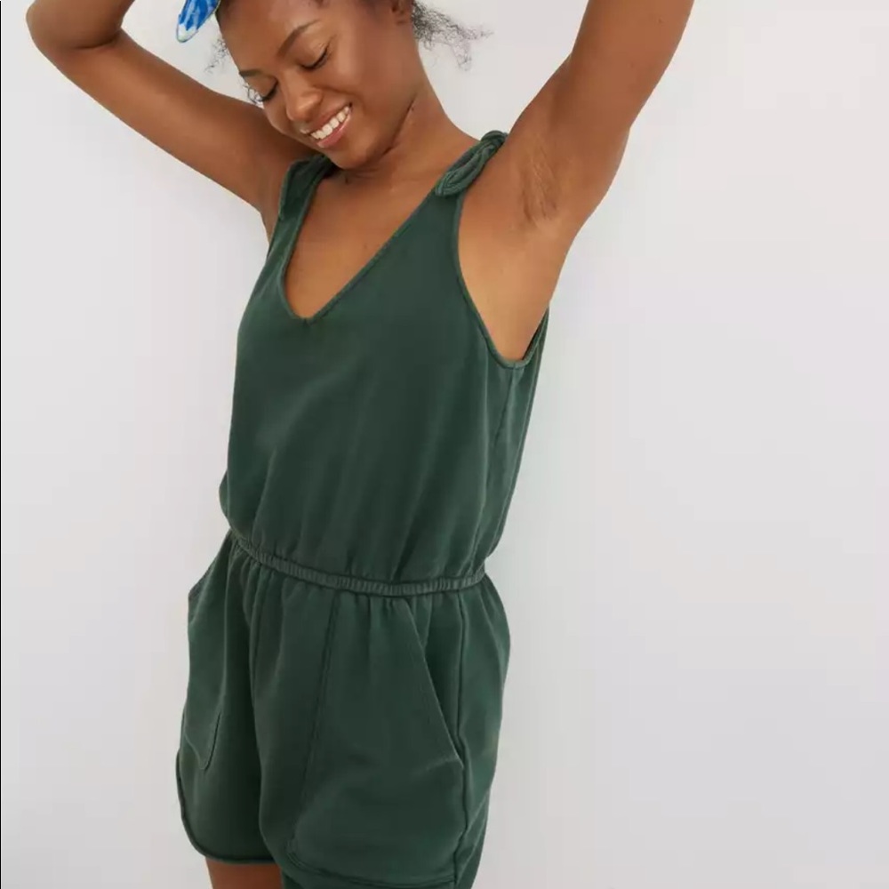 Aerie Sunset Terry Fleece Tie Romper